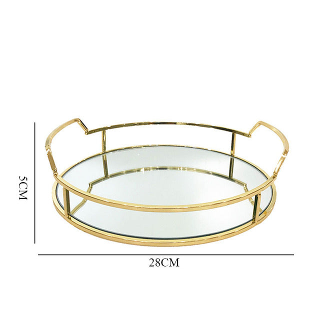 Gold-Plated Mirror Cosmetic Organizer